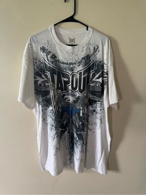 Tapout Graphic T-Shirt 2XL White MMA UFC Style Short Sleeve Tee